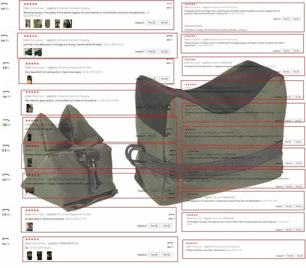 Sniper Shooting Gun Bag Front Rear Bag Target Stand Rifle Support Sandbag Bench Unfilled Hunting Rifle Rest Airsoft Accessories