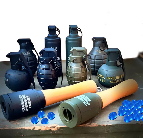 1pcs Airsoft Grenade Model, Outdoor Paintball Sports Gel Ball Refillable Explosion Grenade Model Toys Reusable Burst Grenades