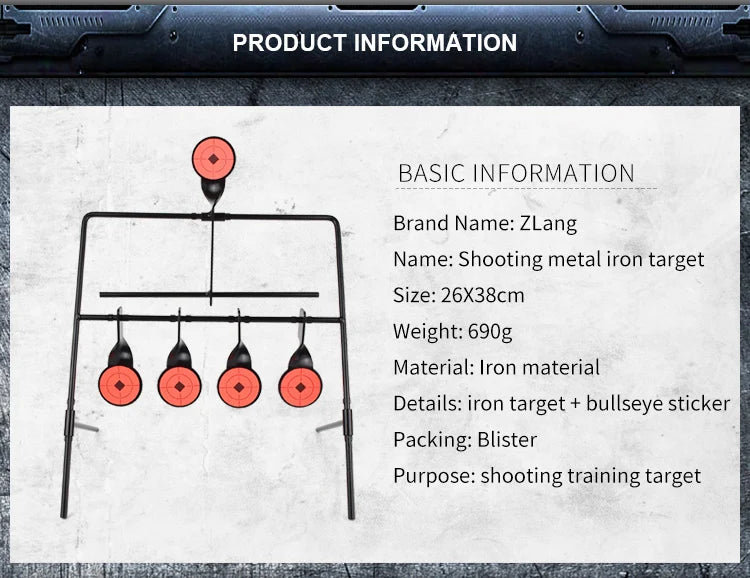 Metal Target Stand 4+1 Shooting Target Training Iron Targets for Airsoft, Air Rifle, Air Pistol