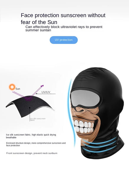 Tactical Face Mask Moto Clown Ghost Skull Mask Breathable Windproof UV Sun Dust Protective Full Face Cover For Summer