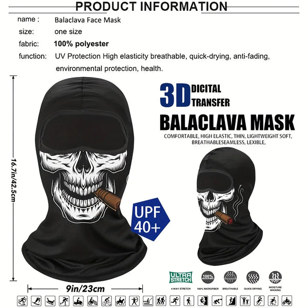 Tactical Face Mask Moto Clown Ghost Skull Mask Breathable Windproof UV Sun Dust Protective Full Face Cover For Summer