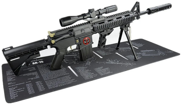 Gun Cleaning Mat with Parts Diagram and Instructions Armorers Bench Mat Mouse Pad Repair Build Tool for Glock M9 1911 AR15 AK47