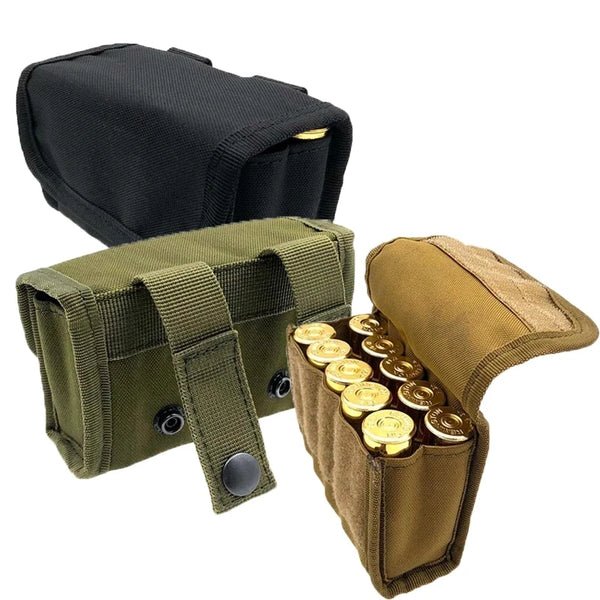 Tactical 10 Round Shotgun Shotshell Reload Holder for 12 Gauge/20G Molle Pouch Ammo Round Cartridge Holder Gun Accessories