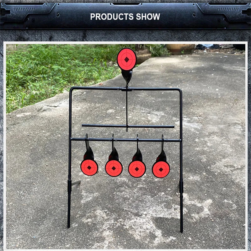 Metal Target Stand 4+1 Shooting Target Training Iron Targets for Airsoft, Air Rifle, Air Pistol