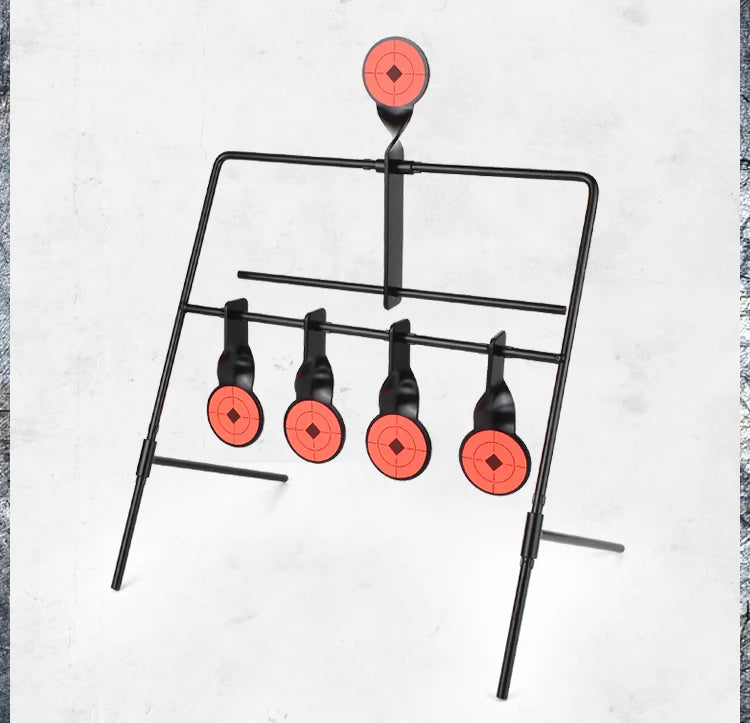 Metal Target Stand 4+1 Shooting Target Training Iron Targets for Airsoft, Air Rifle, Air Pistol