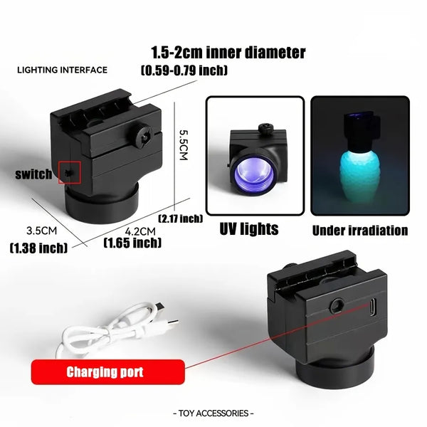 Gel Ball Blaster  Accessories Splatter Ball Blasters glow in the dark gels adapter