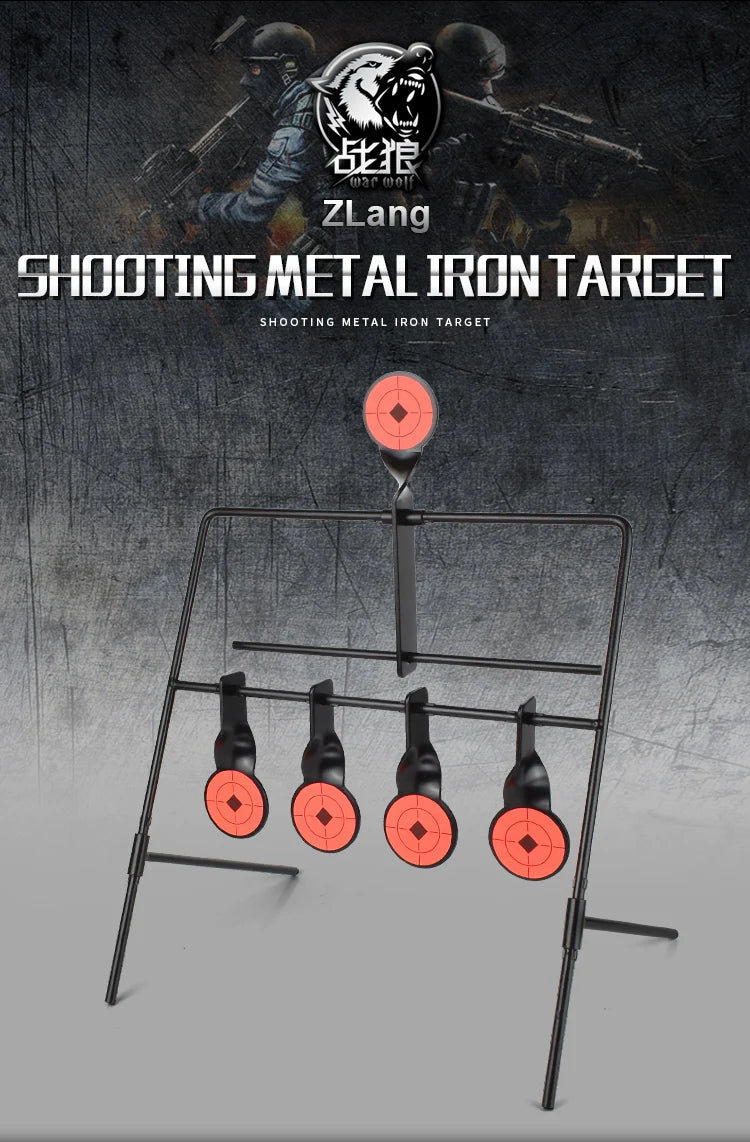 Metal Target Stand 4+1 Shooting Target Training Iron Targets for Airsoft, Air Rifle, Air Pistol