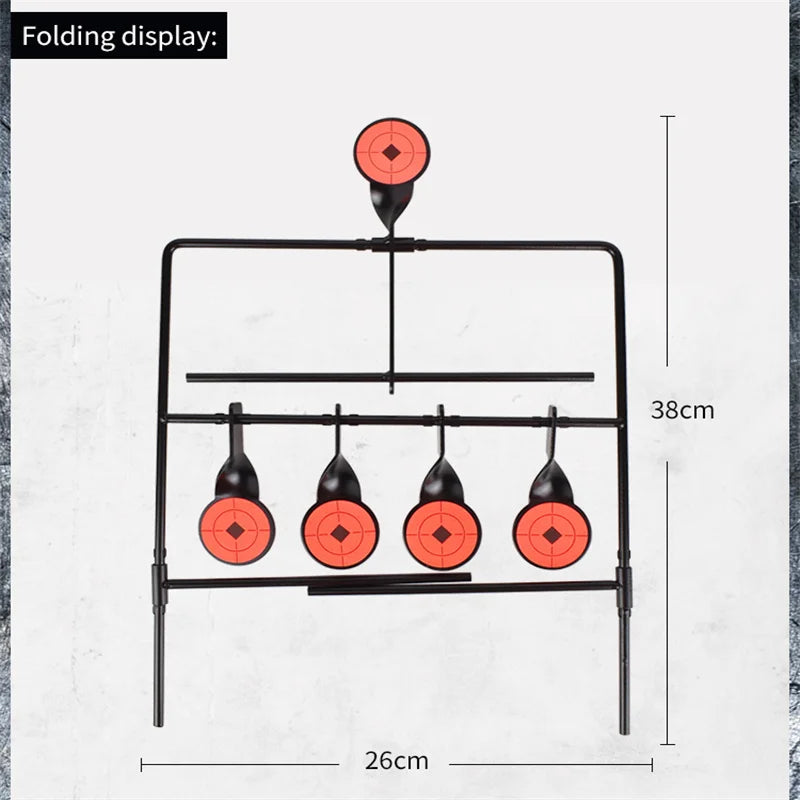 Metal Target Stand 4+1 Shooting Target Training Iron Targets for Airsoft, Air Rifle, Air Pistol