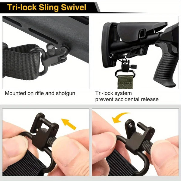 Shotgun Sling 550 Paracord Rifle Sling with Tri-Lock Swivel Adjustable Length 2 Point Sling Rifle Paracord Strap for Outdoor