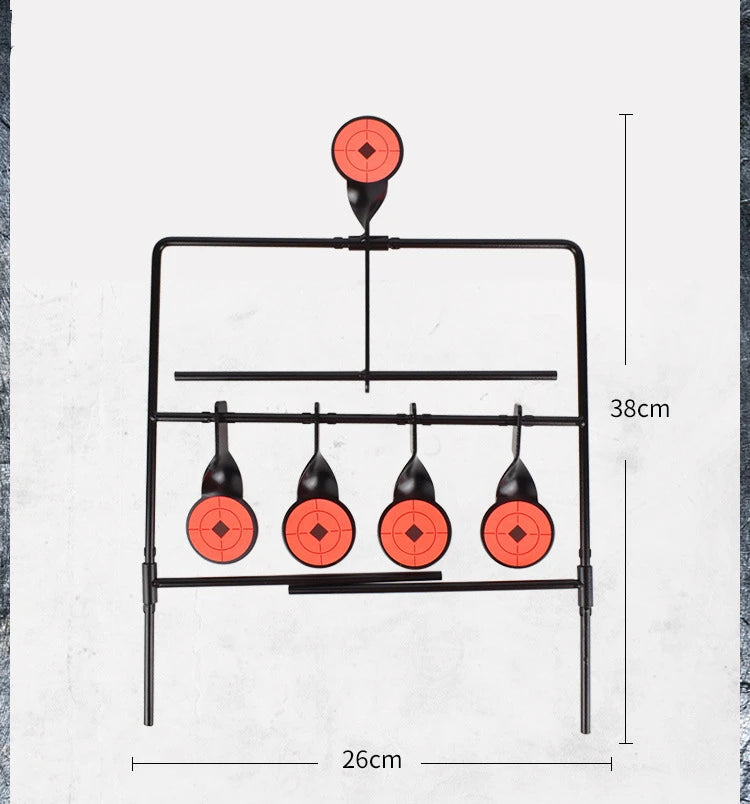 Metal Target Stand 4+1 Shooting Target Training Iron Targets for Airsoft, Air Rifle, Air Pistol