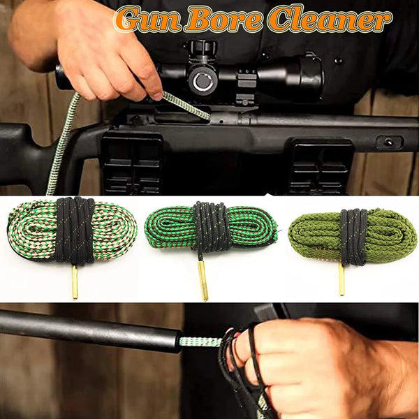 Hunting Gun Bore Cleaner Rope .22 Cal.223 Cal.38 Cal& 5.56mm 7.62mm 12GA Rifle Cleaning Brush Kit Tool Rifle Barrel Calibre Rope