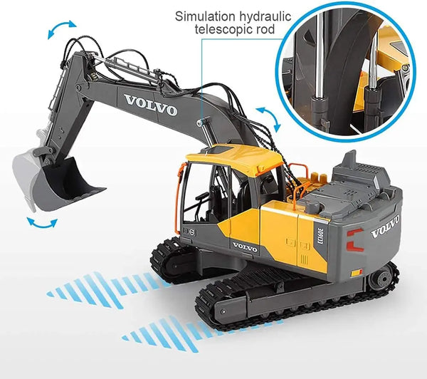 Double E E568 RC Excavator 1/16 17CH Crawler 3in1 Truck Alloy Digger Radio controlled Car Engineering Model Children's Day Gifts