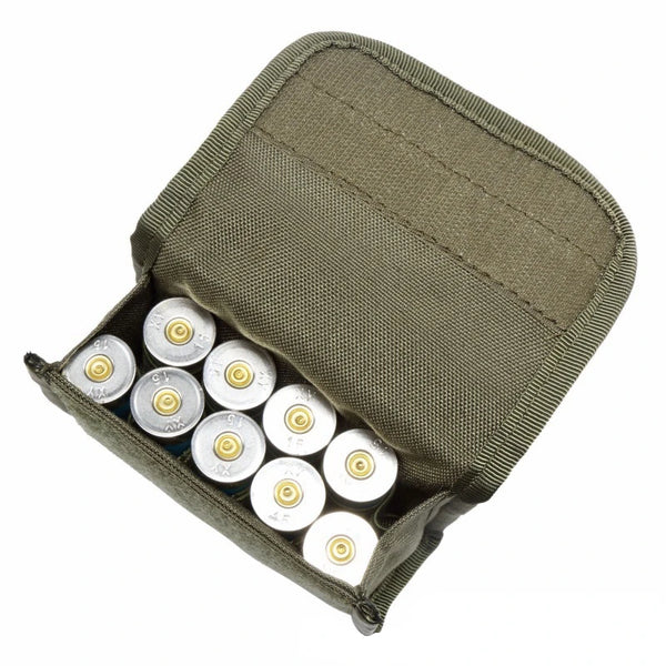Tactical 10 Round Shotgun Shotshell Reload Holder for 12 Gauge/20G Molle Pouch Ammo Round Cartridge Holder Gun Accessories