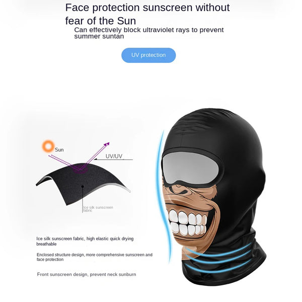 Tactical Face Mask Moto Clown Ghost Skull Mask Breathable Windproof UV Sun Dust Protective Full Face Cover For Summer