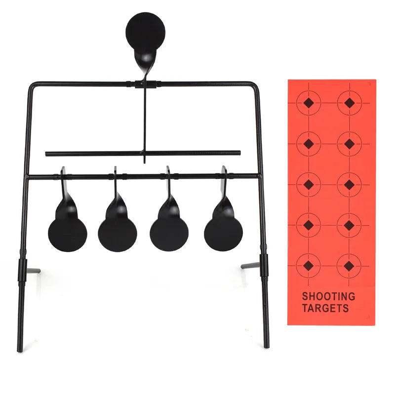 Metal Target Stand 4+1 Shooting Target Training Iron Targets for Airsoft, Air Rifle, Air Pistol