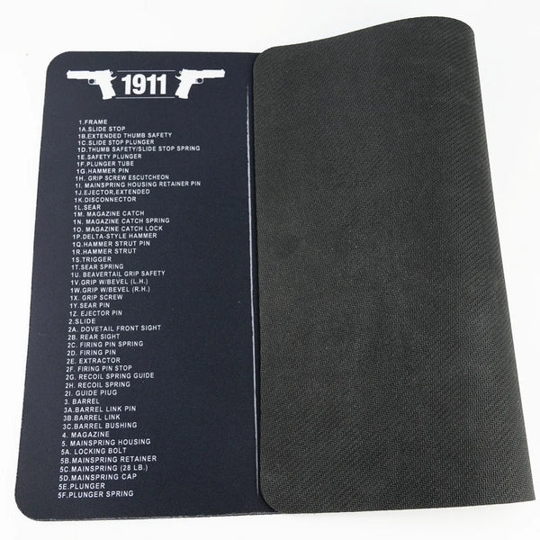 Gun Cleaning Mat with Parts Diagram and Instructions Armorers Bench Mat Mouse Pad Repair Build Tool for Glock M9 1911 AR15 AK47