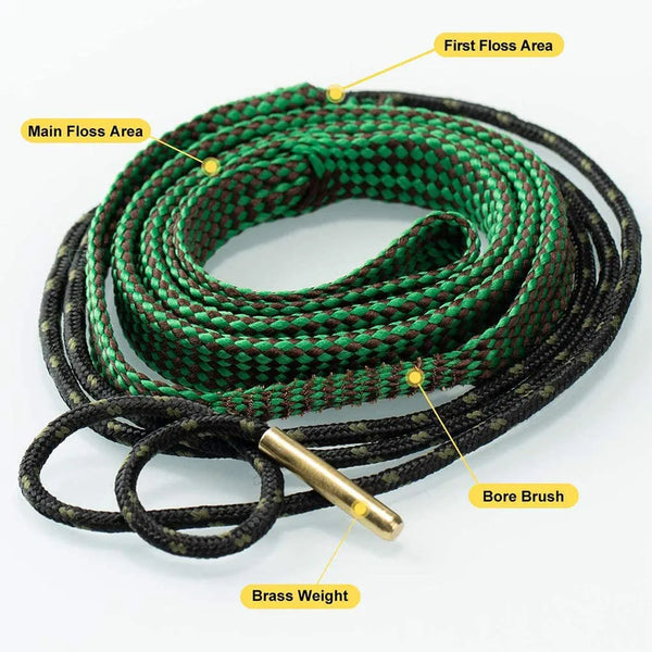 Hunting Gun Bore Cleaner Rope .22 Cal.223 Cal.38 Cal& 5.56mm 7.62mm 12GA Rifle Cleaning Brush Kit Tool Rifle Barrel Calibre Rope