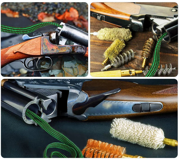 Hunting Gun Bore Cleaner Rope .22 Cal.223 Cal.38 Cal& 5.56mm 7.62mm 12GA Rifle Cleaning Brush Kit Tool Rifle Barrel Calibre Rope