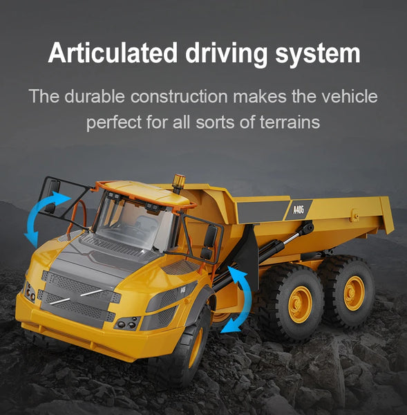 Double E E591 1:20 A40G RC Car Engineering Vehicle Kids Remote Controlled Articulated Dump Truck Toys for Boys Christmas Gifts