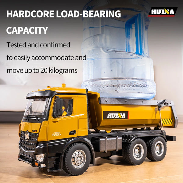 HuiNa 1573 1/14 RC Truck 10 Channel 2.4G Remote Control Loader Truck Engineering Vehicle RC Toy Gift for Boy