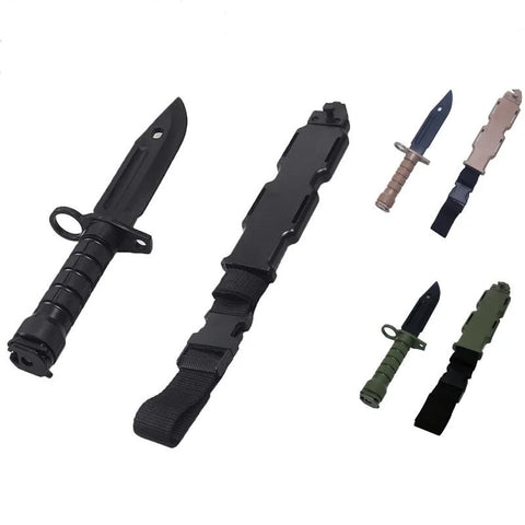 M9 1:1 Tactical Airsoft Rubber Knife Military Training Martial Arts CS Cosplay Halloween Soft Knives Dagger Model