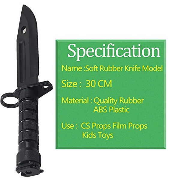 M9 1:1 Tactical Airsoft Rubber Knife Military Training Martial Arts CS Cosplay Halloween Soft Knives Dagger Model