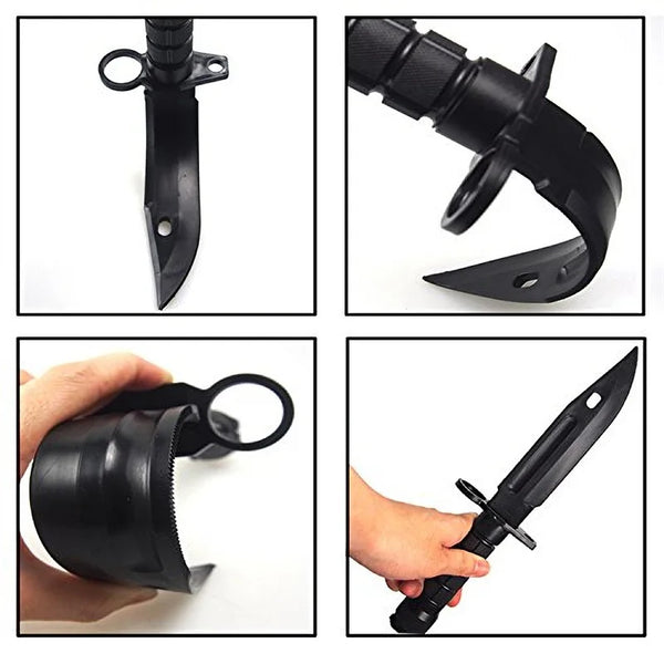M9 1:1 Tactical Airsoft Rubber Knife Military Training Martial Arts CS Cosplay Halloween Soft Knives Dagger Model