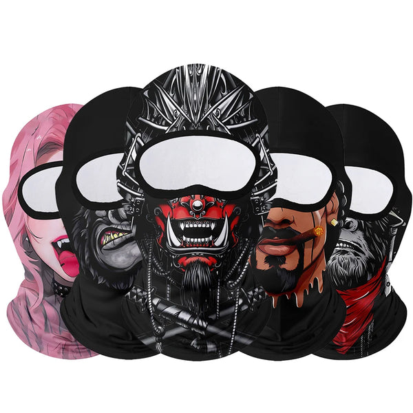 Tactical Face Mask Moto Clown Ghost Skull Mask Breathable Windproof UV Sun Dust Protective Full Face Cover For Summer