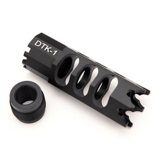 DTK-1 CNC Alloy Flash Hider For AK74U Gel Blaster Upgrade 14mm Threaded