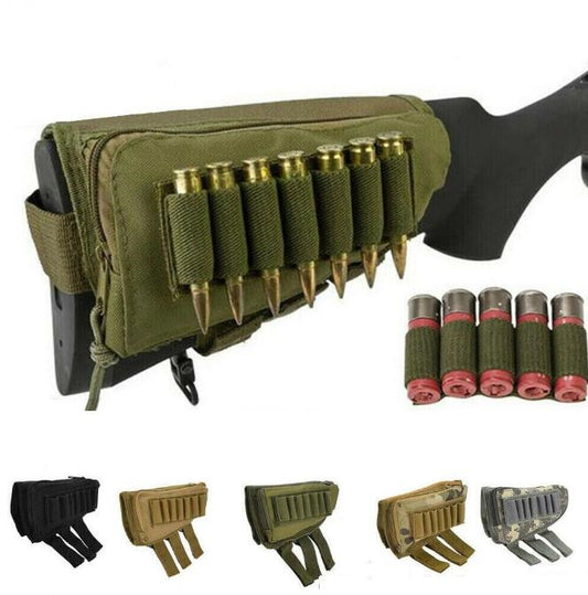 Tactical Muti-functional Hunting Zipper Rifle Buttstock Pack Bag Cheek Pad Rest Shell Mag Ammo Pouch Pocket Magazine GEL BLASTER SHELL