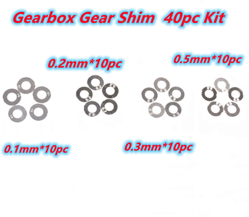 40pc 0.1mm 0.2mm 0.3mm 0.5mm Shim kit For Gearbox Gel Blaster Gear Upgrade