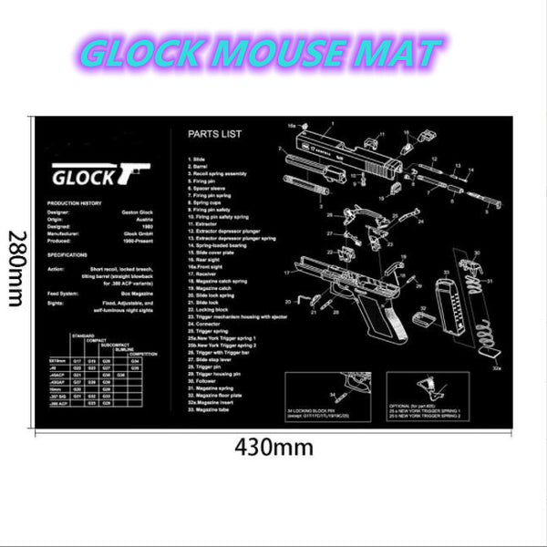 Mouse Pad Repair Gaming Mat Handgun Disassembly AR15 AK/47 1911 HK-USP Glock M92 M870