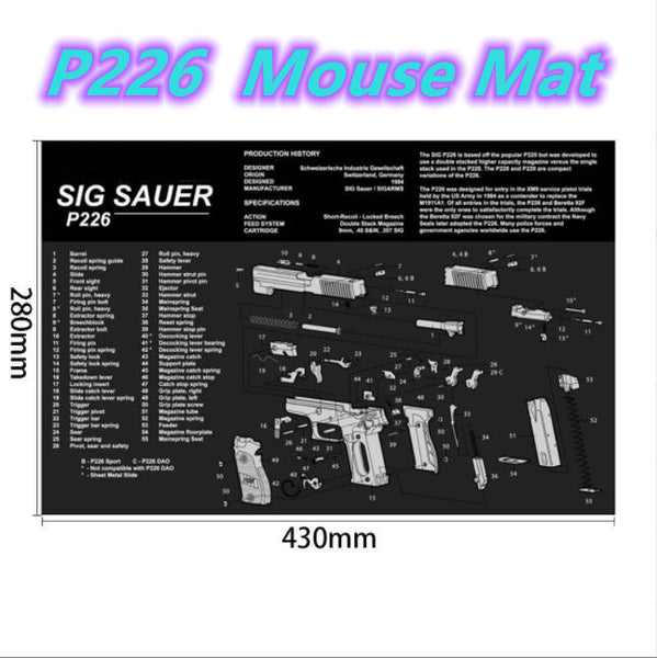 Mouse Pad Repair Gaming Mat Handgun Disassembly AR15 AK/47 1911 HK-USP Glock M92 M870
