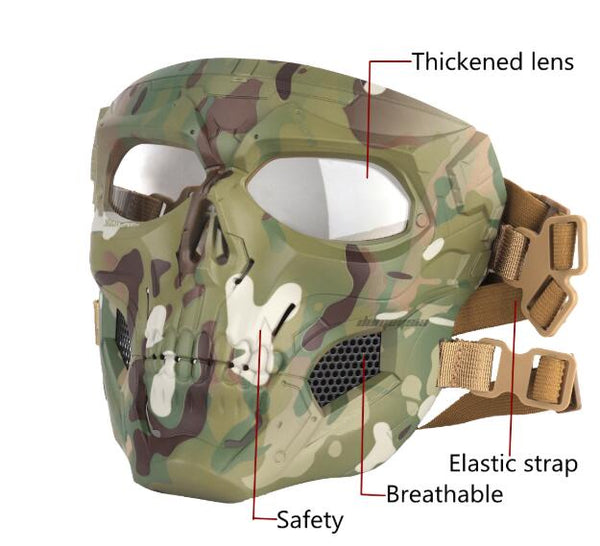Tactical Masks Paintball gel blaster  Outdoor Shooting Skull Mask Full Face Safety Airsoft Paintball Tactical Masks