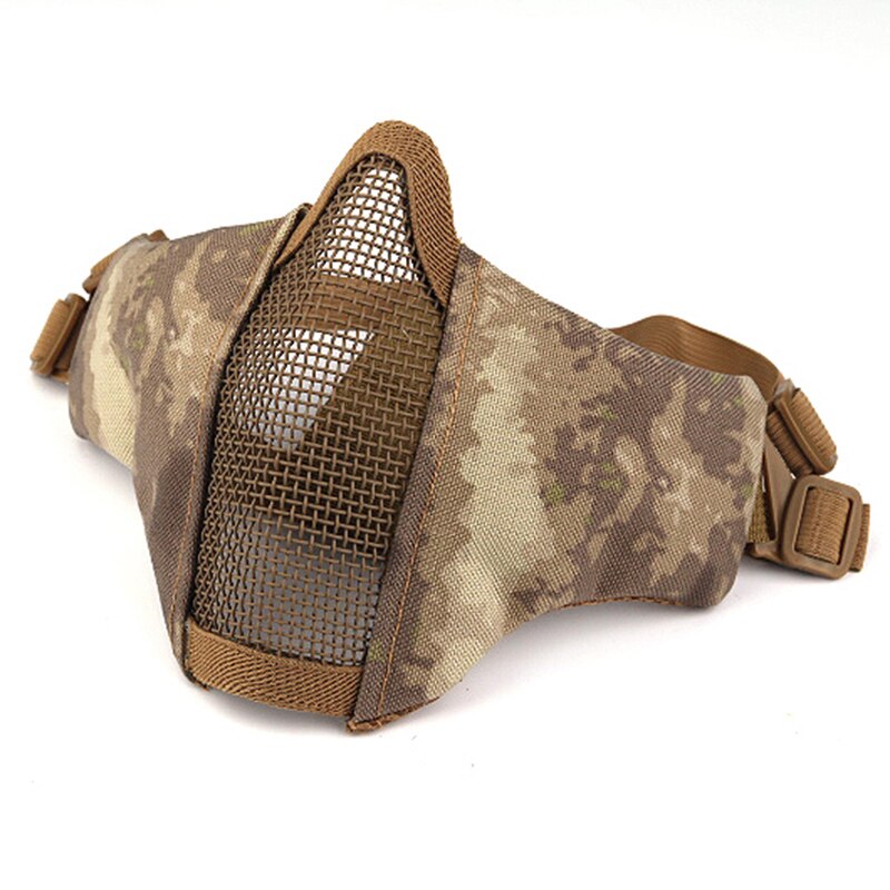 Tactical Mask Half Face Protective Mask Gel blaster mask Shooting Hunting Steel Mesh Foldable