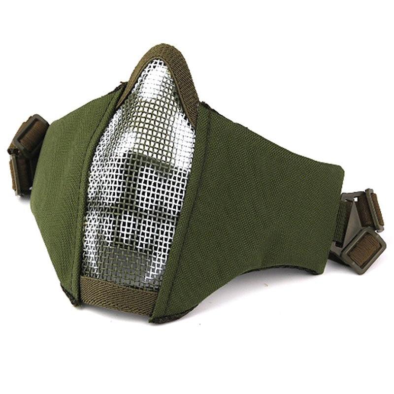 Tactical Mask Half Face Protective Mask Gel blaster mask Shooting Hunting Steel Mesh Foldable