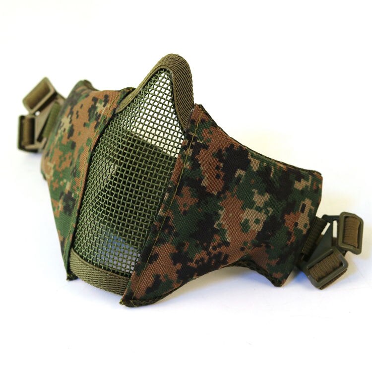 Tactical Mask Half Face Protective Mask Gel blaster mask Shooting Hunting Steel Mesh Foldable