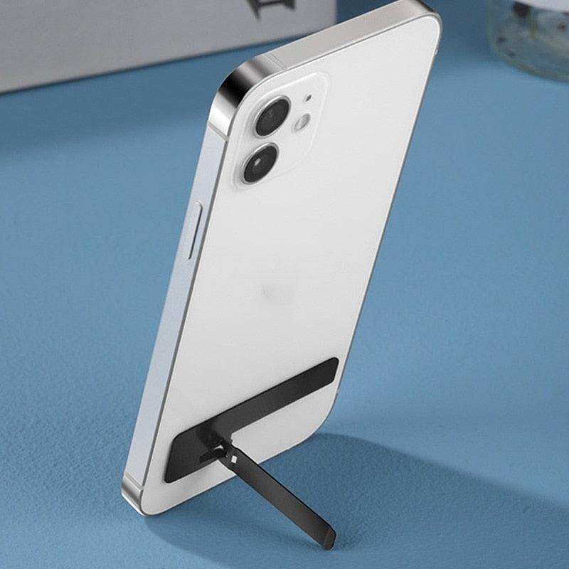 Ultra-thin Mini Metal Folding Mobile Phone Holder Stand for IPhone Samsung Xiaomi Invisible Portable Phone Kickstand Bracket