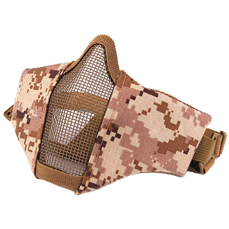 Tactical Mask Half Face Protective Mask Gel blaster mask Shooting Hunting Steel Mesh Foldable