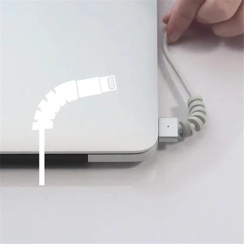 10pcs Cable Protector Silicone Data Cable Spiral Winder Wire Cord Organizer Cover for iphone USB Charger Cable Cord Accessory