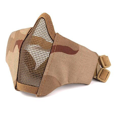 Tactical Mask Half Face Protective Mask Gel blaster mask Shooting Hunting Steel Mesh Foldable