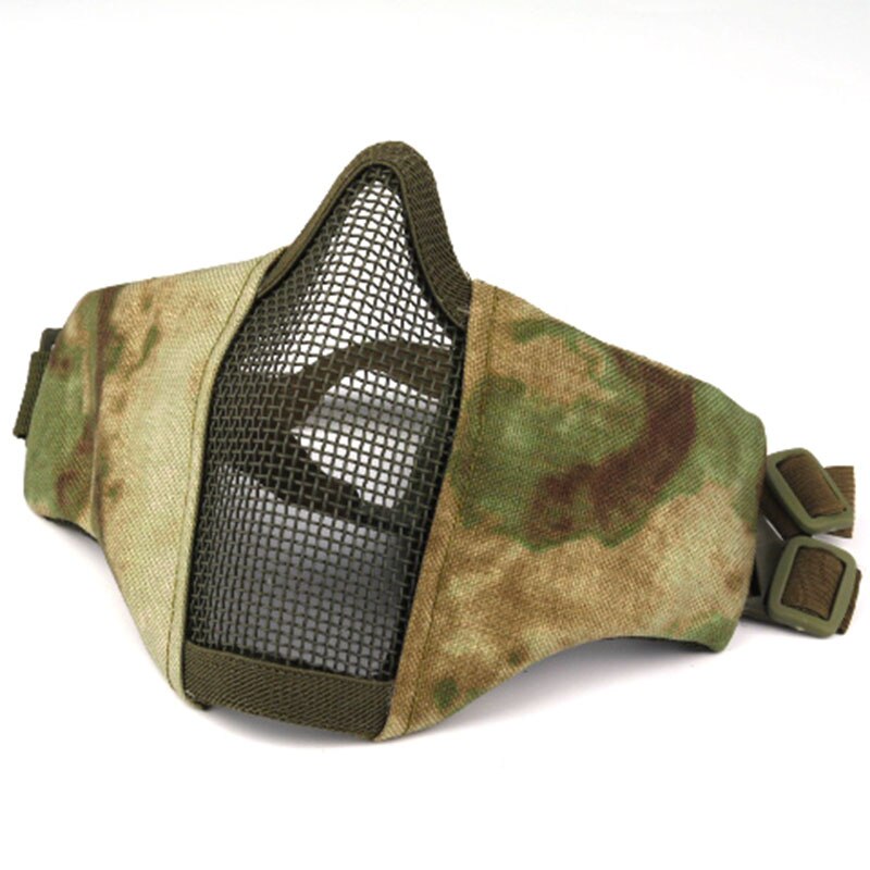 Tactical Mask Half Face Protective Mask Gel blaster mask Shooting Hunting Steel Mesh Foldable