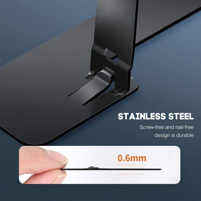 Ultra-thin Mini Metal Folding Mobile Phone Holder Stand for IPhone Samsung Xiaomi Invisible Portable Phone Kickstand Bracket