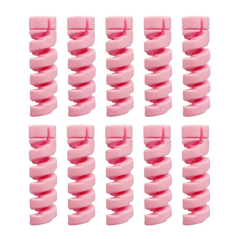 10pcs Cable Protector Silicone Data Cable Spiral Winder Wire Cord Organizer Cover for iphone USB Charger Cable Cord Accessory