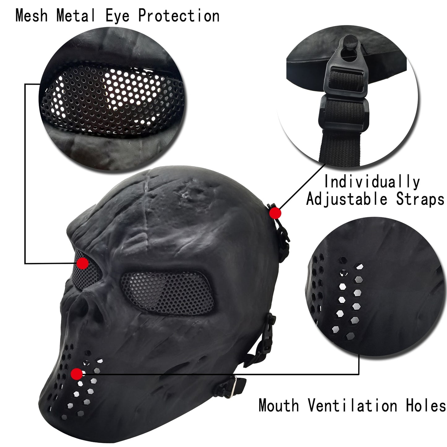 Tactical mask Full Face Skull Mask CS Equipment   for Masquerade Halloween Cosplay Gel blaster Mask