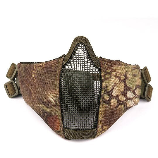 Tactical Mask Half Face Protective Mask Gel blaster mask Shooting Hunting Steel Mesh Foldable