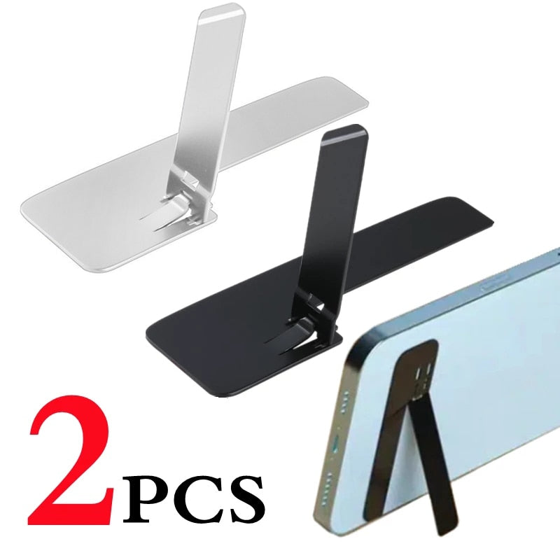 Ultra-thin Mini Metal Folding Mobile Phone Holder Stand for IPhone Samsung Xiaomi Invisible Portable Phone Kickstand Bracket