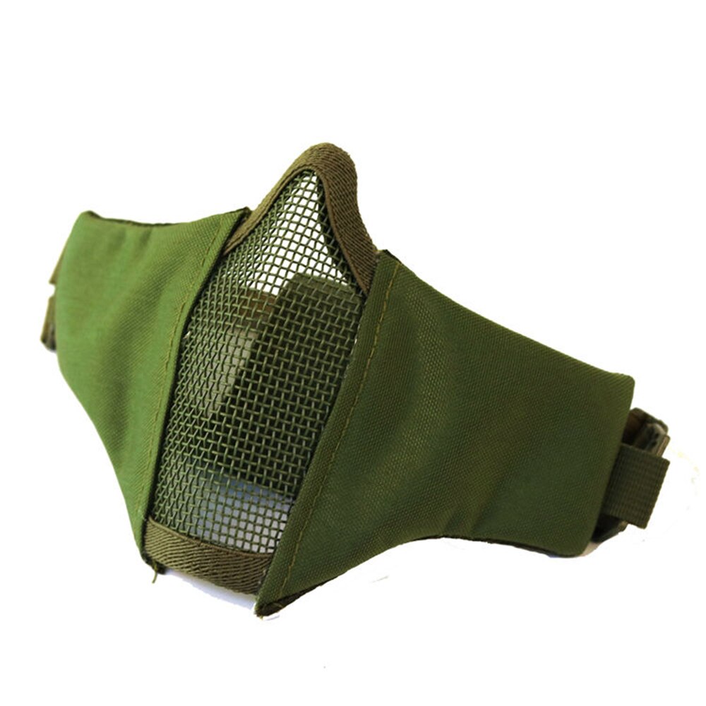 Tactical Mask Half Face Protective Mask Gel blaster mask Shooting Hunting Steel Mesh Foldable