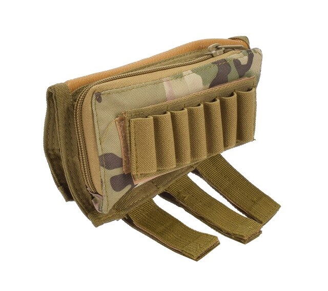 Tactical Muti-functional Hunting Zipper Rifle Buttstock Pack Bag Cheek Pad Rest Shell Mag Ammo Pouch Pocket Magazine GEL BLASTER SHELL