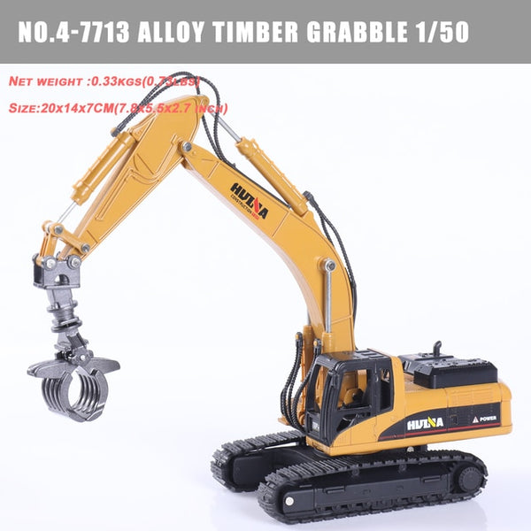 HUINA 1:50 Diecast Model Alloy simulation vehicle Car Die-Cast Dump Truck Bulldozer Wheel Loader Excavator kids toy collectables